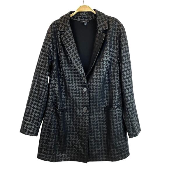 Torrid Studio Luxe Ponte Relaxed Blazer Women Plus 2X Black Houndstooth Stretch - Picture 1 of 10